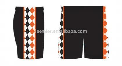 Sublimation sportswear blue argyle lacrosse shorts custom brand