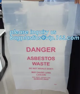 asbestos waste plastic uv black bag, Disposable Asbestos Bag, polythene poly plastic storage asbersto waste burial bags