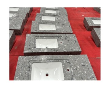 Wholesale Artificial Grey Terrazzo Sink Basins for Villa Bathroom Decor