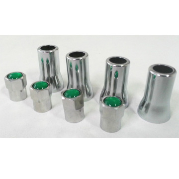 TPMS Green Top Nitrogen Tire Valve Stem Cap Sleeve Cover Chrome Set" could be shortened to:

"Chrome TPMS Green Nitrogen Tire Valve Caps