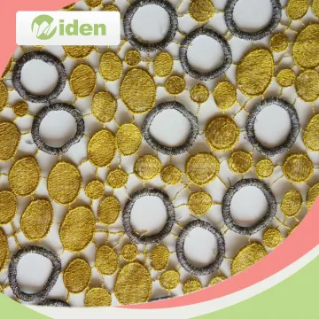 Yellow fancy guipure lace fabric