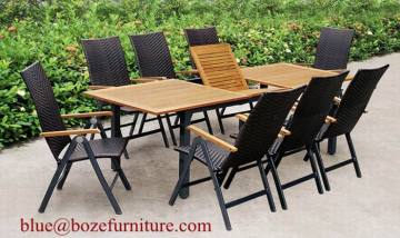 Adjustable Table Garden Rattan Furniture Wicker Dining Set