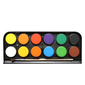 M&G 12-Colour Solid Watercolour Set with Brushes for Art Students and Canvas Painting