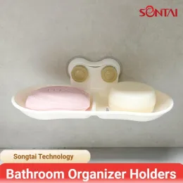 Durable Wall-Attached Double Grid Soap Dish