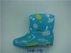 Children of PVC rain boots