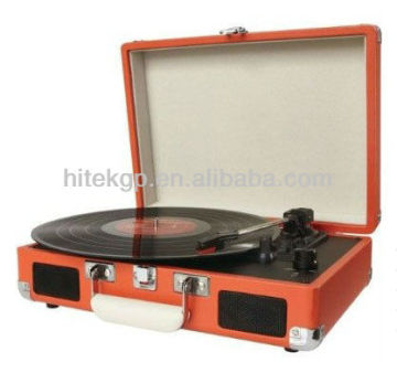 portable suitcase record player with rechargeable battery