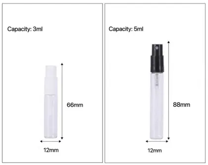 2ml 3ml Mini Black Sample Perfume Vials Bottles