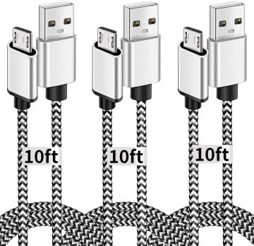 Toppsäljande fabriksnylonflätad USB -snabb laddarekabel - 3ft, 6ft, 10ft