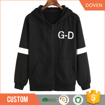 Wholesale printed cotton hoodies with zipper