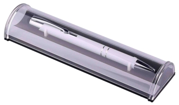 Weißer Aluminium-Metallstift in Kunststoff-Geschenkbox