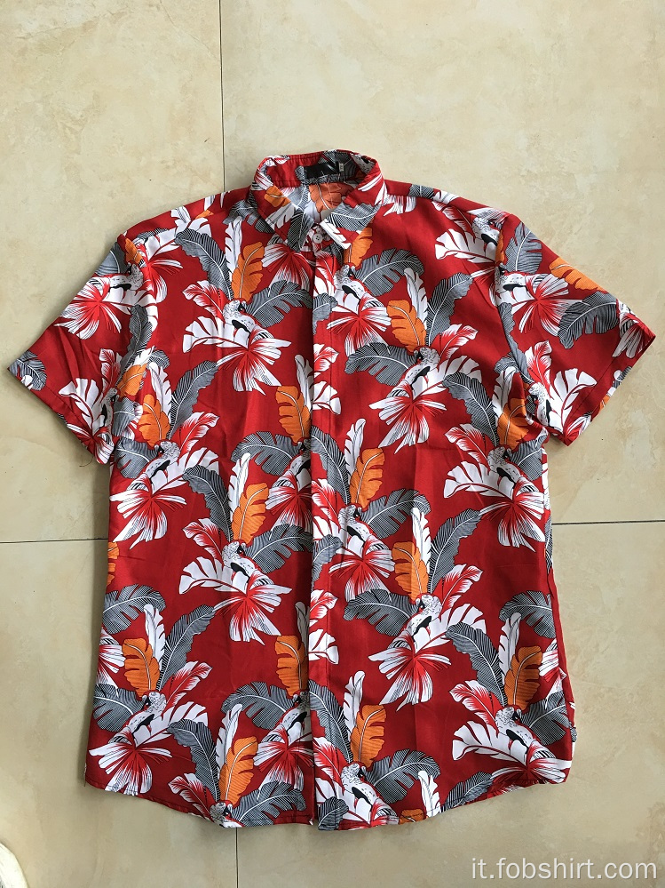 stampa di camicie da spiaggia hawaiane da uomo