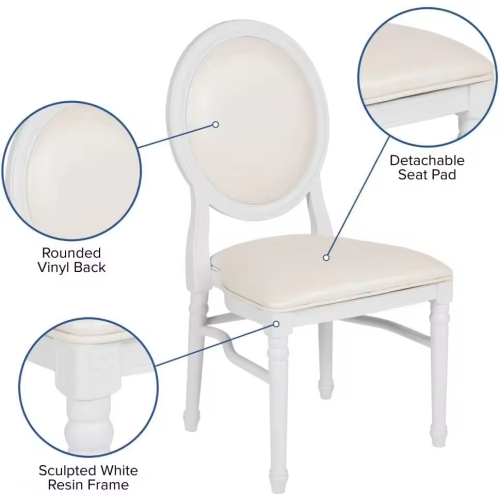 Elegant White Modern Louis Chair for Wedding