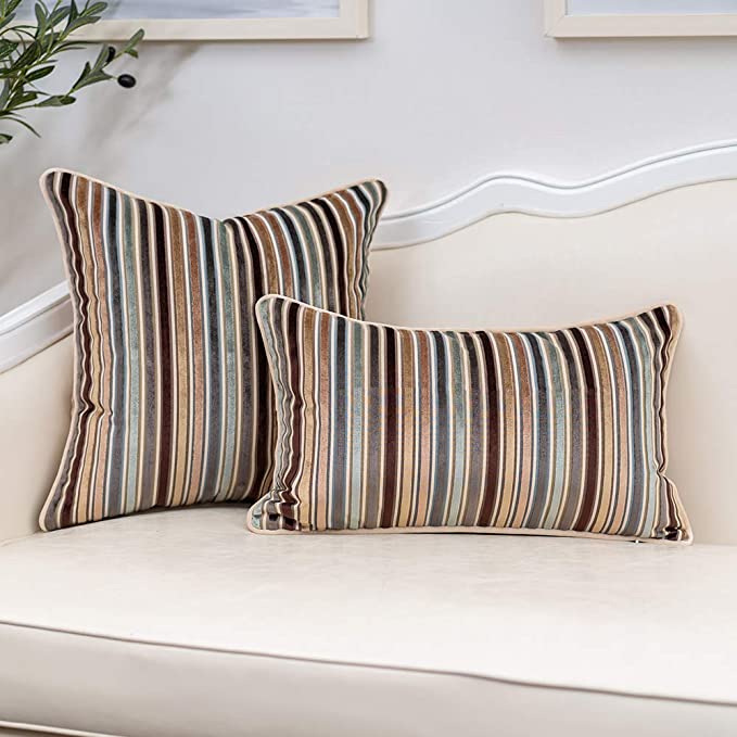 Striped Velvet cushion cover