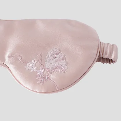 Embroidery custom Silk Eye Mask for home travel