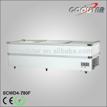 Double compressors supermarket island jumbo freezer