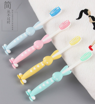 Cartoon Child Toothbrush Bunny Soft Toothbrush with Sucker