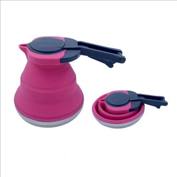 Silicone Collapsible Camping Kettle - Portable Folding Cooking Pot for Outdoor Travel (1500ml)