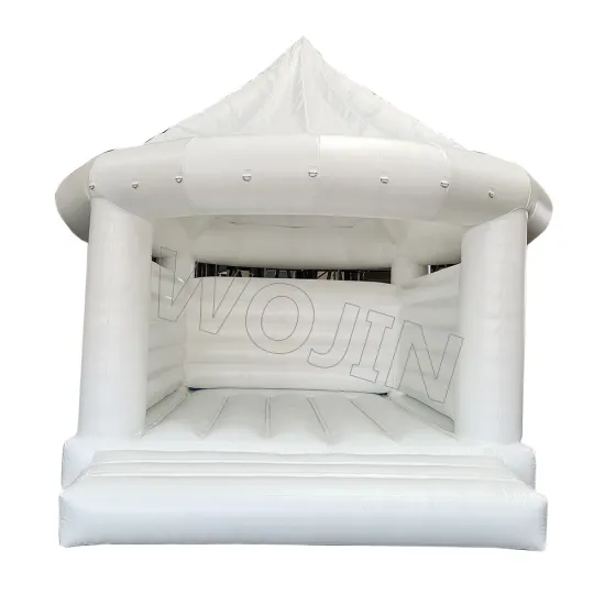 Factory Price Inflatable White Wedding Bouncer Castle House with Top Roof Cover for Sale