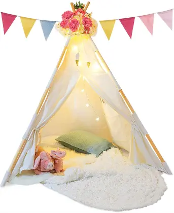 Kids Teepee Tent for Kids with Ferry Lights