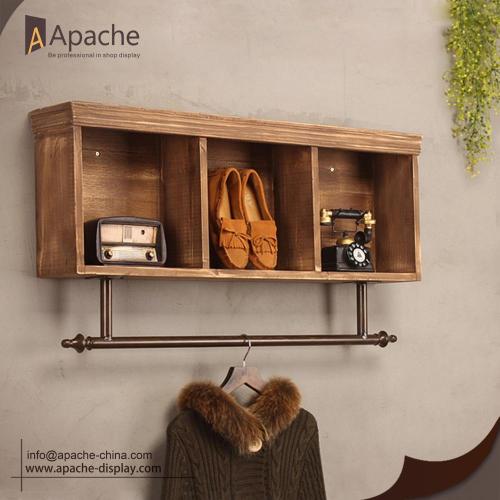 Armadietto in legno metallo parete abbigliamento Rack