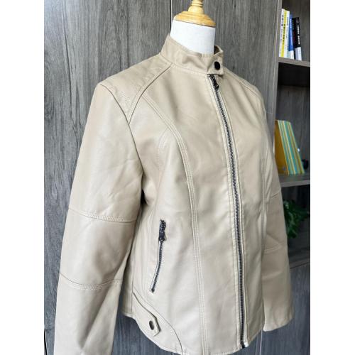 Real leather jacket women