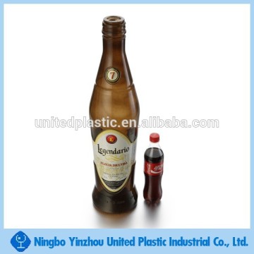 new product for PVC plastic beer bottle shaped plastic coin bank display