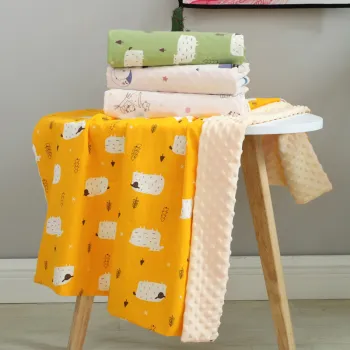 Wholesale Extra Soft Baby Fleece Minky Dot Blanket for Newborns