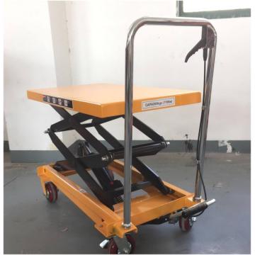 Mesa elevadora manual de tijera con ruedas de 350 kg