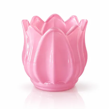 Colored Tulip Glass Candle Holder