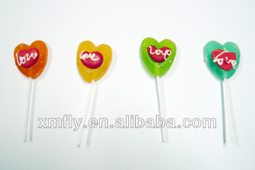 bulk customized Handicraft heart lollipop sticks shape Jelly lollies popping Candy