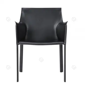 Black saddle leather Cab dining chairs