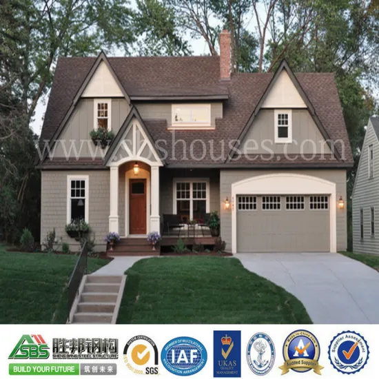 Various style of prefab house steel structure villa with garage