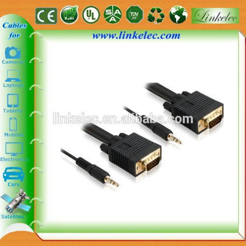 Gold plated factory supply audio output hd15 pin rs232 vga cable 15m