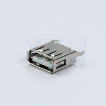 USB connector A female length 13.7MM vertical crimping feet USB 2.0 female white rubber core
