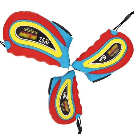 3/5/7.5m rubber coated auto lock tape measure