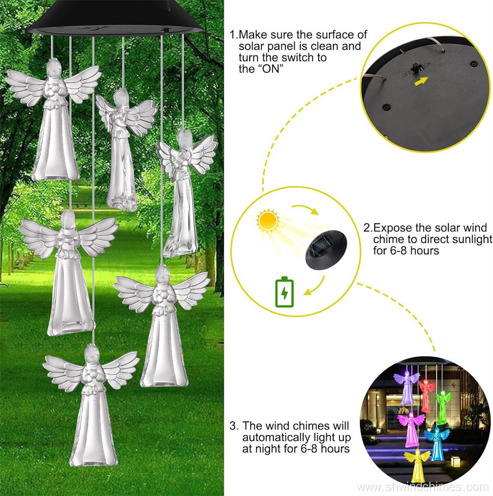 Solar-Powered Angel Wind Chimes – Perfect Gift for Mom and Grandma