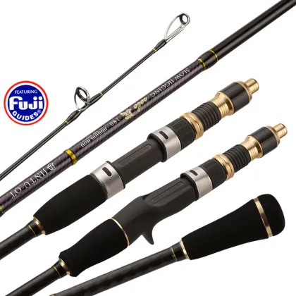 DaIwa Fuji Surf Carp Spinning Rod Set with Carbon Fiber Telescopic Fishing Rod and False Lures