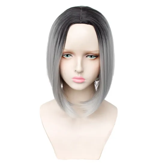 Synthetic BOB Wigs For American European Women Synthetic High Temperature Fiber Ombre Colors Wigs Non Lace Machine Wigs 12 Inch