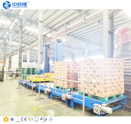Gantry Palletizer with Pallet Stretch Packaging Line for Automatic Carton Packing