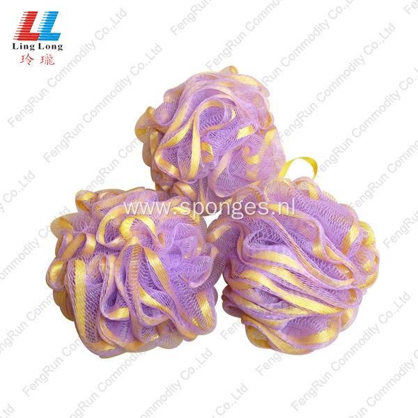 absorbent Ribbon Lace Mesh bath sponge ball