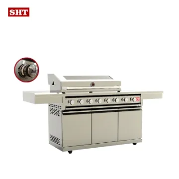 Wholesale 304 Stainless Steel BBQ Gas Grill with Galss