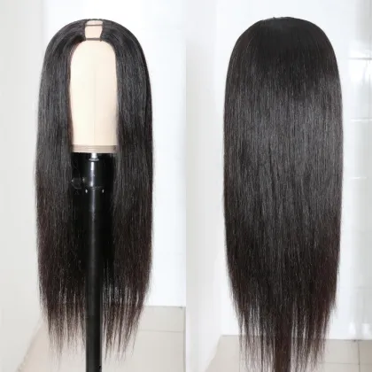 Factory Wholesale 180 Density Human Hair Wigs U Part No Lace Human Hair Wigs for Black Women