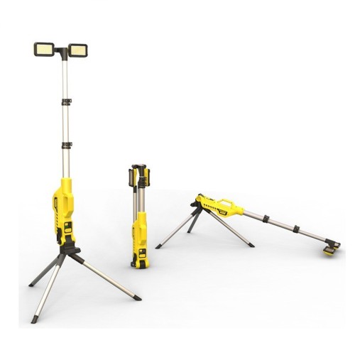 8100 લ્યુમેન રિચાર્જેબલ એલઇડી વર્ક લાઇટ, સ્ટેન્ડ, પોર્ટેબલ કોર્ડલેસ વર્ક લાઇટ સાથે 2 શક્તિશાળી એડજસ્ટેબલ એલઇડી લેમ્પ્સ સાથે