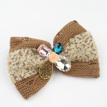Classic bowknot hair clip rhinestone &crystal barrette hair barrette de cheveux