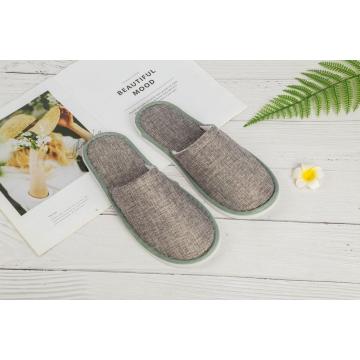 Linen fabric EVA sole popular disposable hotel slipper