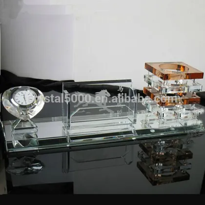 Crystal clock crystal stationery crystal brush pot