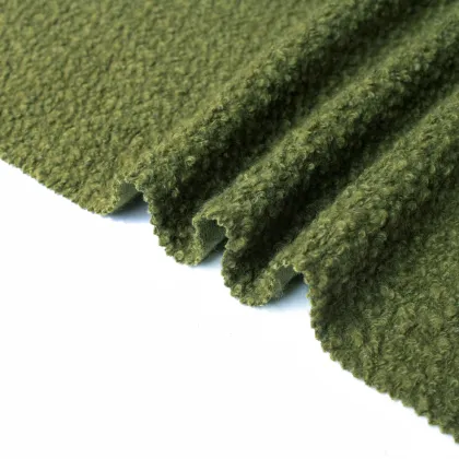 Mossy Green Sparkle Knit Wool Blend Fabric