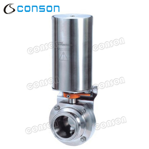 Stainless steel food grade pneumatic butterfly valve