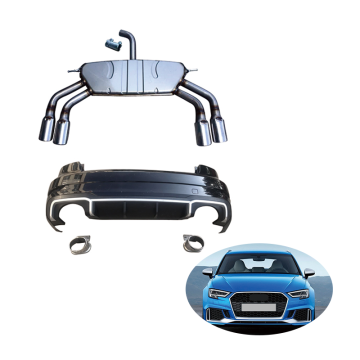 Factory Wholesale Audi A3 2018 RS3 Style Rear Bumper Body Kit with Exhaust Hole