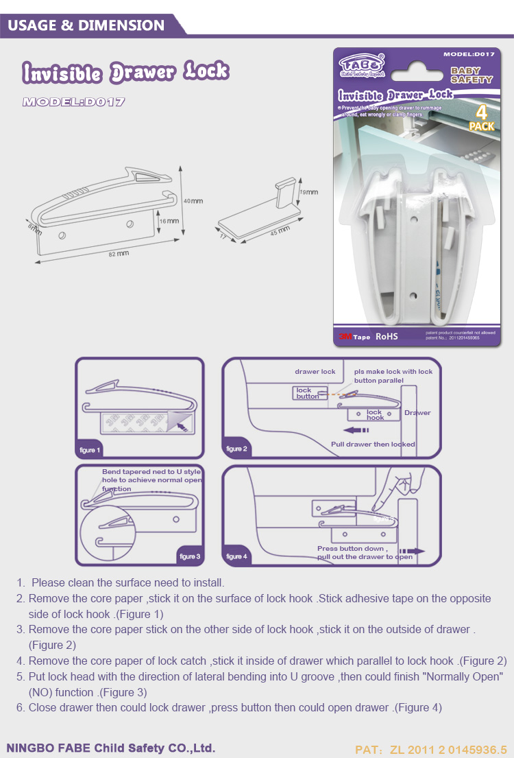 Toddler Invisible Drawer Locks